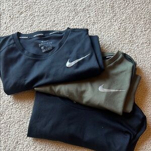 Nike Men's Dri-FIT Black and Olive Tees